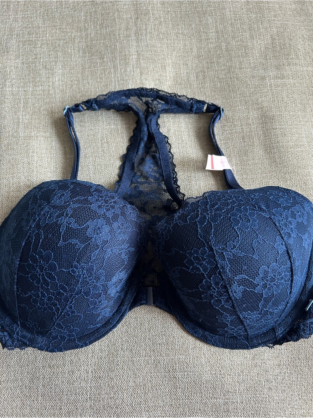 Victoria's Secret Navy Lace Racerback Lightly Lined Bra